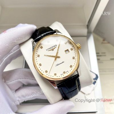 High Quality Replica LONGINES Men's Watch Different Colors Genuine Ieather Strap Different Colors Face Dial Gold Case Watch 40*12mm